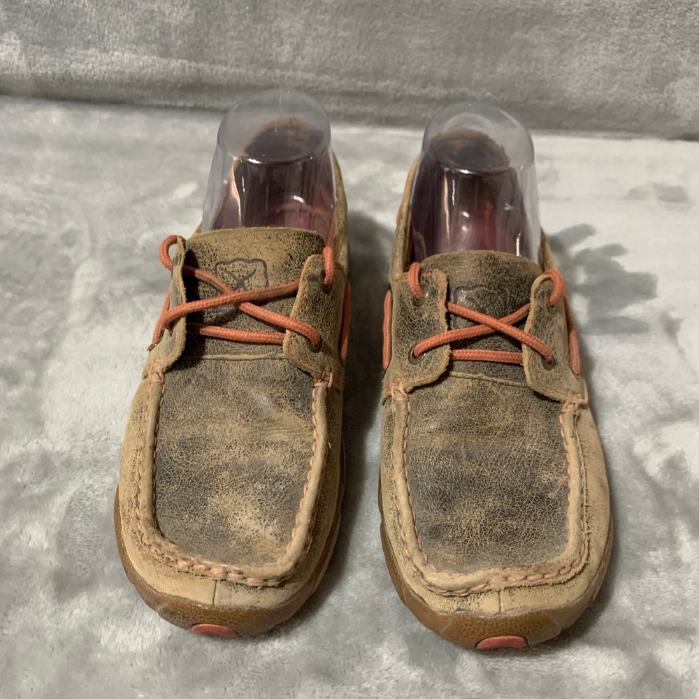 Twisted X Driving Moccasins Shoes Women's 7.5 M Brown Leather‎ Loafers Casual